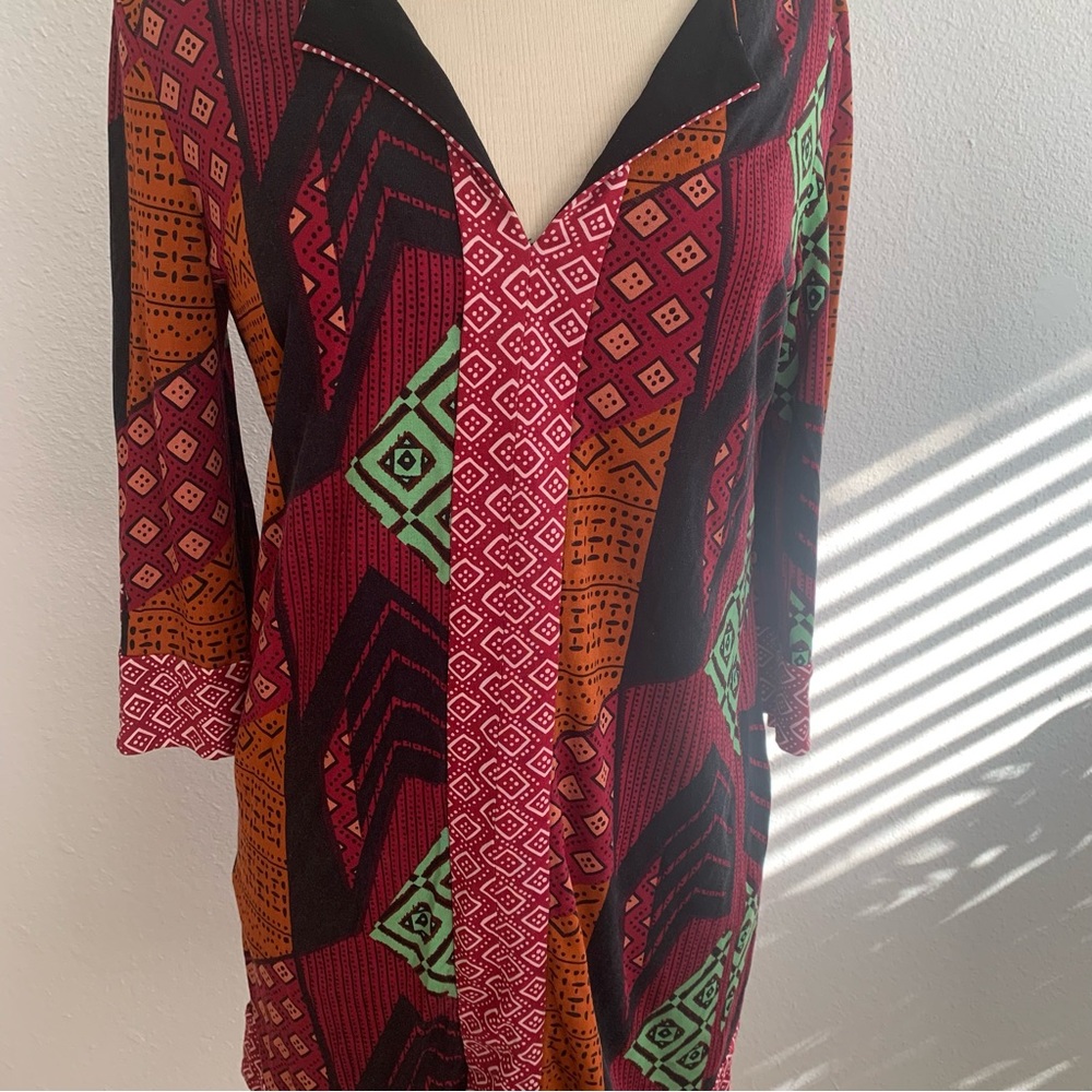Diane von Furstenberg pre-loved multicolored abstract tunic dress